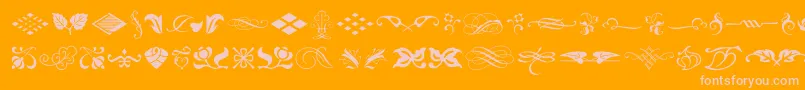 TypeEmbellishmentsOneLetPlain.1.0-Schriftart – Rosa Schriften auf orangefarbenem Hintergrund