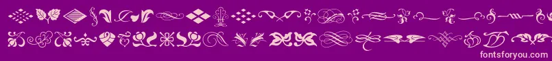Fonte TypeEmbellishmentsOneLetPlain.1.0 – fontes rosa em um fundo violeta
