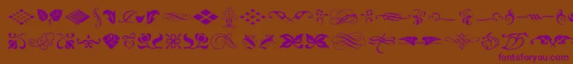 TypeEmbellishmentsOneLetPlain.1.0-Schriftart – Violette Schriften auf braunem Hintergrund