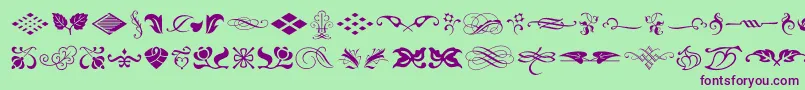 More about TypeEmbellishmentsOneLetPlain.1.0 Font TypeEmbellishmentsOneLetPlain.1.0 Font – Purple Fonts on Green Background