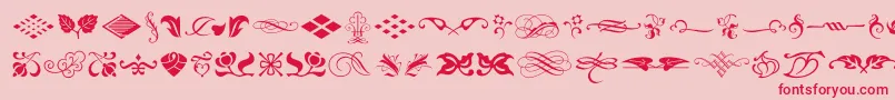 Fonte TypeEmbellishmentsOneLetPlain.1.0 – fontes vermelhas em um fundo rosa