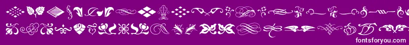 TypeEmbellishmentsOneLetPlain.1.0 Font – White Fonts on Purple Background