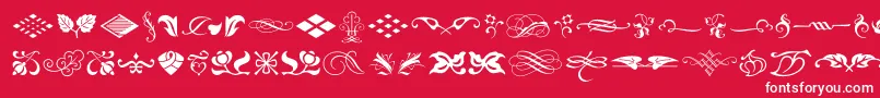 フォントTypeEmbellishmentsOneLetPlain.1.0 – 赤い背景に白い文字
