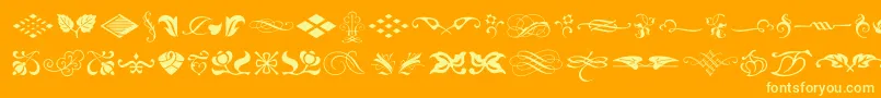 TypeEmbellishmentsOneLetPlain.1.0 Font – Yellow Fonts on Orange Background