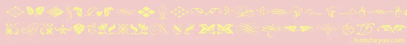 TypeEmbellishmentsOneLetPlain.1.0 Font – Yellow Fonts on Pink Background