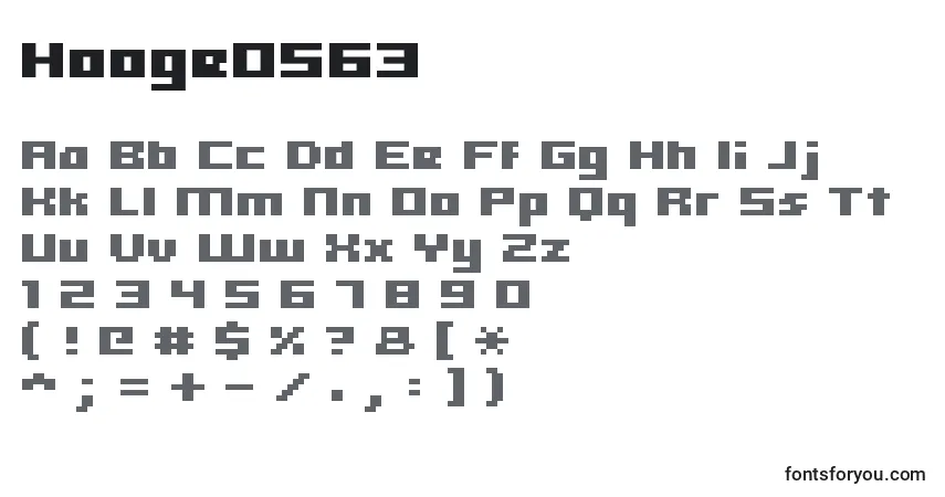 A fonte Hooge0563 – alfabeto, números, caracteres especiais