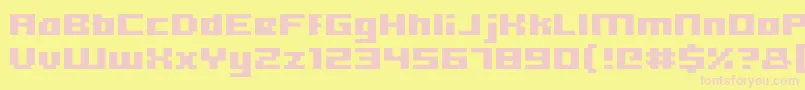 Hooge0563 Font – Pink Fonts on Yellow Background