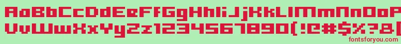 Hooge0563 Font – Red Fonts on Green Background