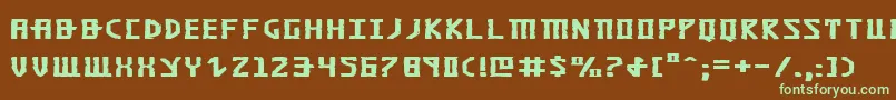 フォントKhazadDumExpanded – 緑色の文字が茶色の背景にあります。