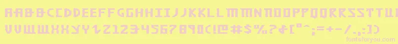 KhazadDumExpanded-fontti – vaaleanpunaiset fontit keltaisella taustalla