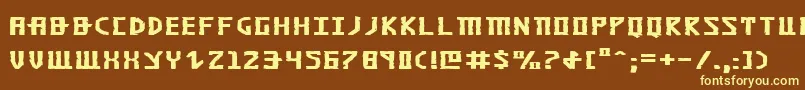 KhazadDumExpanded-fontti – keltaiset fontit ruskealla taustalla