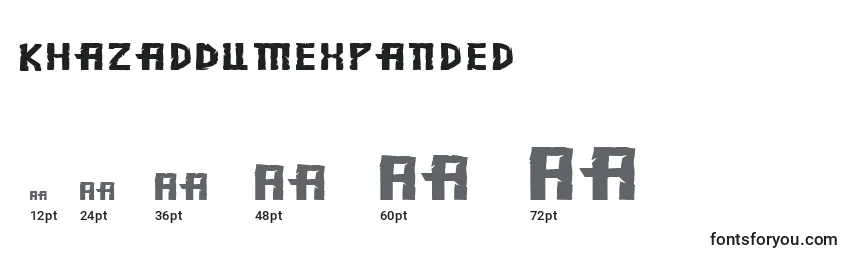 KhazadDumExpanded Font Sizes
