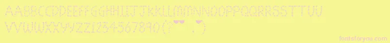 JenLuvsBen4ever-fontti – vaaleanpunaiset fontit keltaisella taustalla