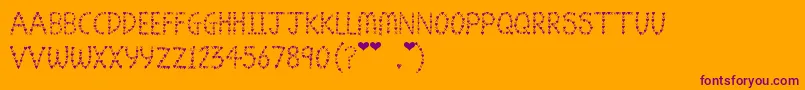 JenLuvsBen4ever-Schriftart – Violette Schriften auf orangefarbenem Hintergrund