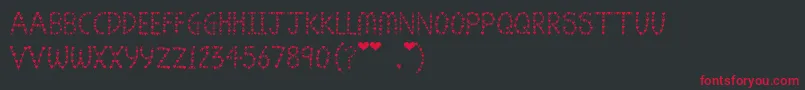 フォントJenLuvsBen4ever – 黒い背景に赤い文字