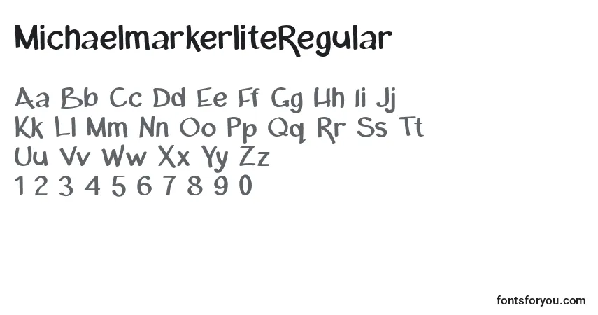 characters of michaelmarkerliteregular font, letter of michaelmarkerliteregular font, alphabet of  michaelmarkerliteregular font