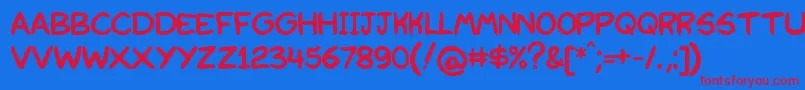 Redkost-fontti – punaiset fontit sinisellä taustalla