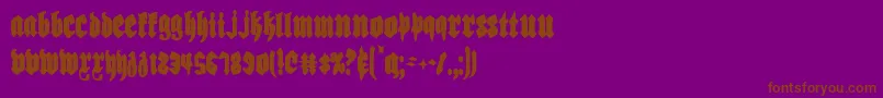Biergartenc-Schriftart – Braune Schriften auf violettem Hintergrund