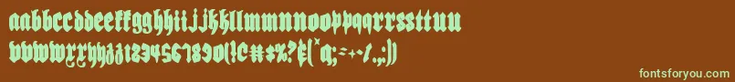 Biergartenc-fontti – vihreät fontit ruskealla taustalla