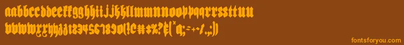Шрифт Biergartenc – оранжевые шрифты на коричневом фоне