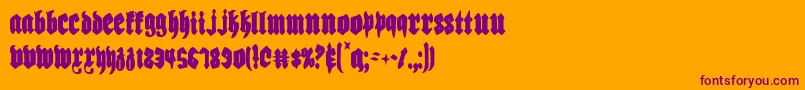 Biergartenc Font – Purple Fonts on Orange Background