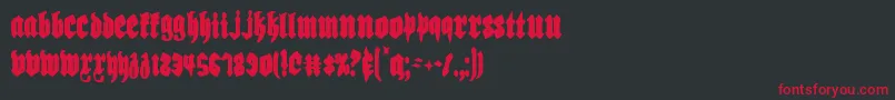 Biergartenc-Schriftart – Rote Schriften auf schwarzem Hintergrund