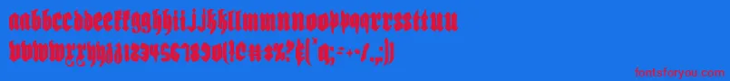 Biergartenc Font – Red Fonts on Blue Background