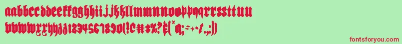 Biergartenc Font – Red Fonts on Green Background