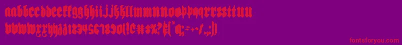 Biergartenc-Schriftart – Rote Schriften auf violettem Hintergrund