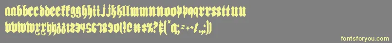 Biergartenc-fontti – keltaiset fontit harmaalla taustalla
