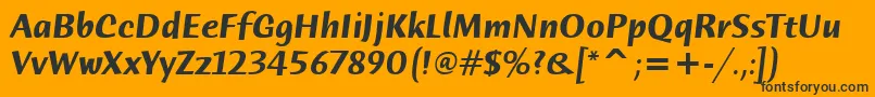 HumanaSansItcTtBolditalic Font – Black Fonts on Orange Background