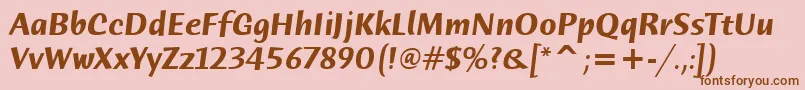HumanaSansItcTtBolditalic Font – Brown Fonts on Pink Background