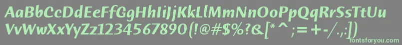 HumanaSansItcTtBolditalic Font – Green Fonts on Gray Background