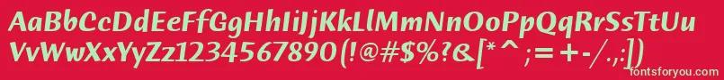 HumanaSansItcTtBolditalic Font – Green Fonts on Red Background