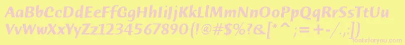 HumanaSansItcTtBolditalic Font – Pink Fonts on Yellow Background