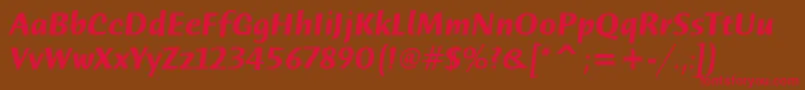 HumanaSansItcTtBolditalic Font – Red Fonts on Brown Background