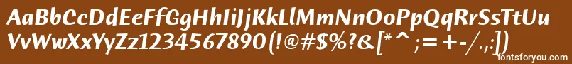 HumanaSansItcTtBolditalic Font – White Fonts on Brown Background