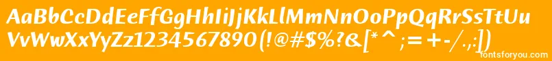 フォントHumanaSansItcTtBolditalic – オレンジの背景に白い文字