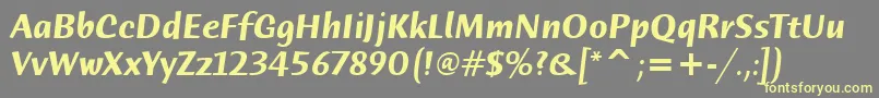 HumanaSansItcTtBolditalic Font – Yellow Fonts on Gray Background