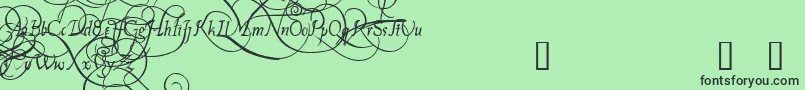 フォントPlatthandDemo – 緑の背景に黒い文字