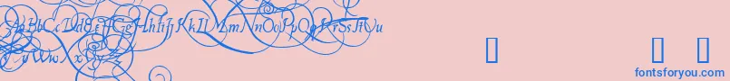 PlatthandDemo-Schriftart – Blaue Schriften auf rosa Hintergrund