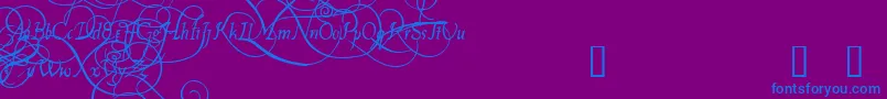 フォントPlatthandDemo – 紫色の背景に青い文字