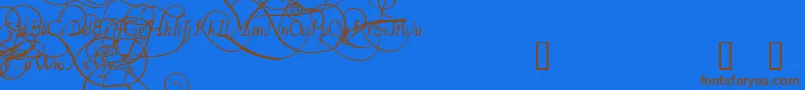 Czcionka PlatthandDemo – brązowe czcionki na niebieskim tle