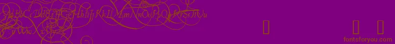 フォントPlatthandDemo – 紫色の背景に茶色のフォント