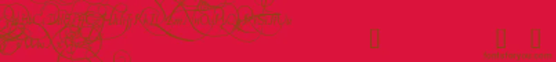 フォントPlatthandDemo – 赤い背景に茶色の文字