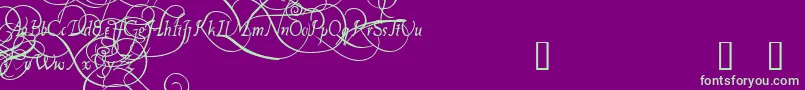 PlatthandDemo-fontti – vihreät fontit violetilla taustalla