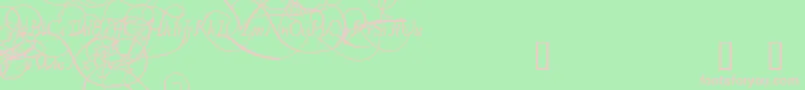 フォントPlatthandDemo – 緑の背景にピンクのフォント