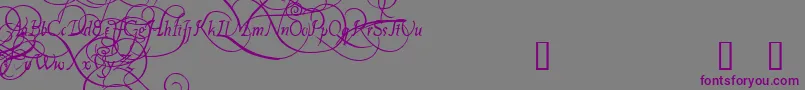 フォントPlatthandDemo – 紫色のフォント、灰色の背景