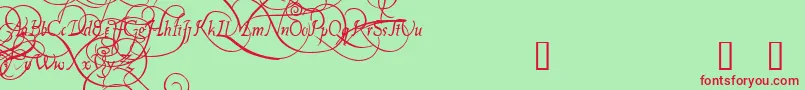 PlatthandDemo-Schriftart – Rote Schriften auf grünem Hintergrund