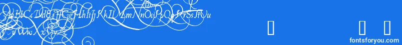 PlatthandDemo-Schriftart – Weiße Schriften auf blauem Hintergrund
